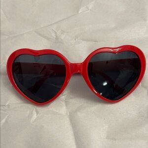 Shiny Plastic Heart Shaped Sunglasses